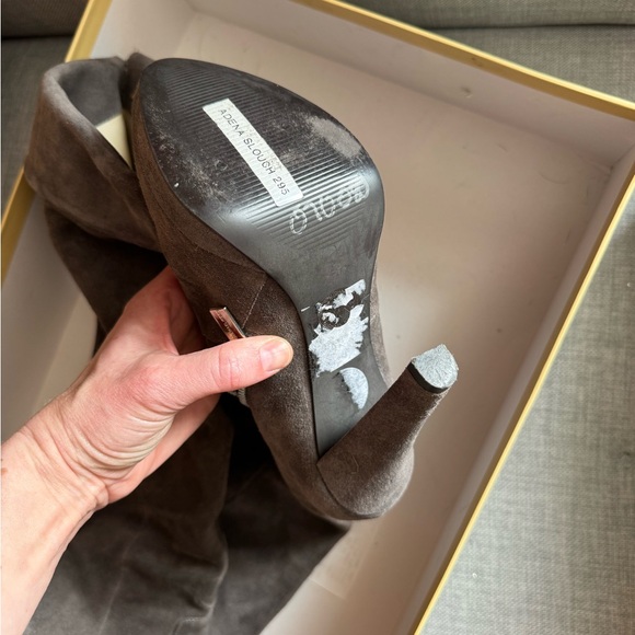 Grey Michael Kors Suede Knee High Boots - Picture 6 of 7